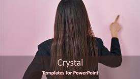  Presentation with business pink - Slide set having young-brunette-woman-wearing-business background and a  colored foreground