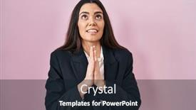  Presentation with business pink - Slides with young-brunette-woman-wearing-business background and a wine colored foreground