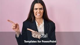  Presentation with business pink - Presentation theme having young-brunette-woman-wearing-business background and a  colored foreground