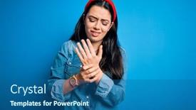  Presentation with arthritis - Cool new slide deck with young-brunette-woman-wearing-casual backdrop and a ocean colored foreground