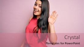  Presentation with saying - Presentation theme consisting of young-brunette-woman-wearing-casual background and a coral colored foreground