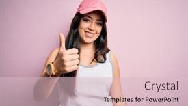  Presentation with woman sport - Audience pleasing PPT layouts consisting of young-brunette-woman-wearing-casual backdrop and a lemonade colored foreground