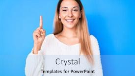  Presentation with number - Colorful theme enhanced with young-brunette-woman-wearing-casual backdrop and a light blue colored foreground