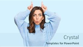  Presentation with red bull case - Audience pleasing slide set consisting of young-brunette-woman-wearing-casual backdrop and a sky blue colored foreground