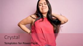  Presentation with injury - Theme featuring young-brunette-woman-wearing-casual background and a coral colored foreground