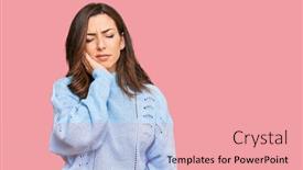  Presentation with illness - Theme featuring young-brunette-woman-wearing-casual background and a coral colored foreground
