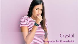  Presentation with health care - Beautiful PPT theme featuring young-brunette-woman-wearing-casual backdrop and a lemonade colored foreground