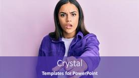  Presentation with angry - Amazing slide deck having young-brunette-woman-wearing-casual backdrop and a violet colored foreground