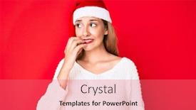  Presentation with nails - Slide set featuring young-brunette-woman-wearing-christmas background and a coral colored foreground