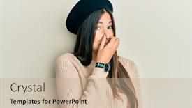  Presentation with breath - Cool new theme with young-brunette-woman-wearing-french backdrop and a coral colored foreground
