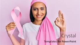  Presentation with cancer - Beautiful PPT layouts featuring young-brunette-woman-wearing-head backdrop and a lemonade colored foreground