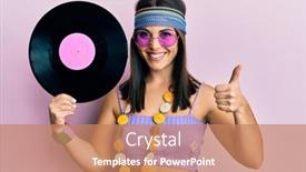  Presentation with vinyl - Slides enhanced with young-brunette-woman-wearing-hippie background and a coral colored foreground