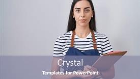  Presentation with attitude - Theme consisting of young-brunette-woman-wearing-professional background and a gray colored foreground