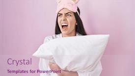  Presentation with pajama - Presentation with young-brunette-woman-wearing-sleep background and a lemonade colored foreground