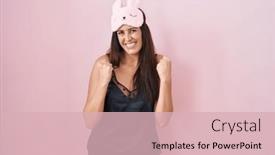  Presentation with sleep - Presentation theme consisting of young-brunette-woman-wearing-sleep background and a lemonade colored foreground