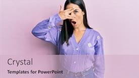  Presentation with hand print - Audience pleasing slides consisting of young-brunette-woman-wearing-spring backdrop and a lemonade colored foreground