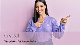  Presentation with spring - Cool new PPT theme with young-brunette-woman-wearing-spring backdrop and a lemonade colored foreground