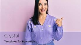  Presentation with jasmine spring flowers - Slide set with young-brunette-woman-wearing-spring background and a light blue colored foreground