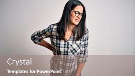  Presentation with blue eyes - Amazing presentation theme having young-brunette-woman-with-blue backdrop and a gray colored foreground