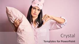  Presentation with blue night - Colorful slide deck enhanced with young-brunette-woman-with-blue backdrop and a lemonade colored foreground