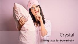  Presentation with blue eyes - Slides having young-brunette-woman-with-blue background and a lemonade colored foreground