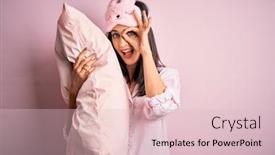  Presentation with blue night - Slides with young-brunette-woman-with-blue background and a lemonade colored foreground