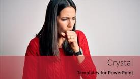  Presentation with blue eyes - Amazing PPT layouts having young-brunette-woman-with-blue backdrop and a crimson colored foreground