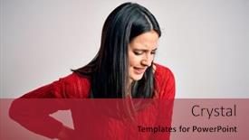  Presentation with blue eyes - Cool new PPT theme with young-brunette-woman-with-blue backdrop and a red colored foreground