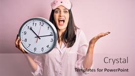  Presentation with blue night - PPT layouts enhanced with young-brunette-woman-with-blue background and a lemonade colored foreground