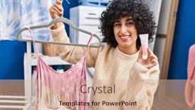  Presentation with curly hair - Theme featuring young-brunette-woman-with-curly background and a lemonade colored foreground