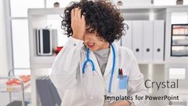  Presentation with memory - Slides having young-brunette-woman-with-curly background and a light gray colored foreground