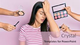  Presentation with memory - Presentation having young-brunette-woman-with-make background and a lemonade colored foreground