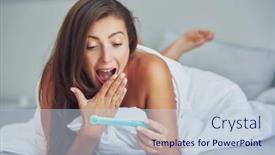  Presentation with pregnancy - Presentation theme featuring young-brunette-woman-with-pregnancy background and a  colored foreground