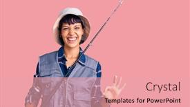  Presentation with hair - Audience pleasing theme consisting of young-brunette-woman-with-short backdrop and a coral colored foreground
