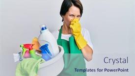  Presentation with short breath - Colorful slide set enhanced with young-brunette-woman-with-short backdrop and a lemonade colored foreground