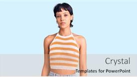  Presentation with simple - Cool new theme with young-brunette-woman-with-short backdrop and a coral colored foreground