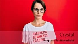  Presentation with loading - Slide deck featuring young-brunette-woman-with-short background and a red colored foreground