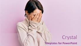  Presentation with sad woman - Cool new slides with young-brunette-woman-with-short backdrop and a lemonade colored foreground