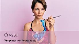  Presentation with hair loss - Slide set consisting of young-brunette-woman-with-short background and a lemonade colored foreground