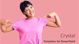  Presentation with hair - Amazing presentation theme having young-brunette-woman-with-short backdrop and a coral colored foreground