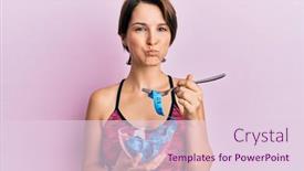  Presentation with hair loss - Slide set enhanced with young-brunette-woman-with-short background and a lemonade colored foreground