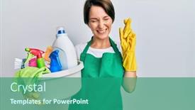  Presentation with hair - Amazing presentation having young-brunette-woman-with-short backdrop and a ocean colored foreground