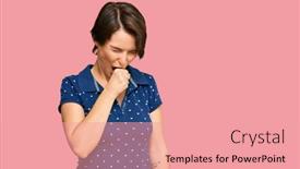  Presentation with hair care - Slide set featuring young-brunette-woman-with-short background and a coral colored foreground