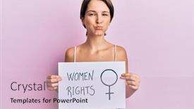  Presentation with puffing - Slide deck consisting of young-brunette-woman-with-short background and a lemonade colored foreground