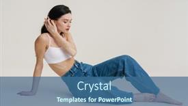  Presentation with vitiligo - PPT theme having young-brunette-woman-with-vitiligo background and a ocean colored foreground