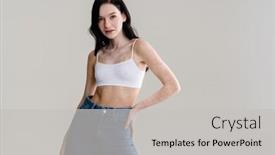  Presentation with vitiligo - Amazing slide deck having young-brunette-woman-with-vitiligo backdrop and a light gray colored foreground