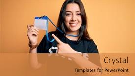  Presentation with worker - Amazing theme having young-brunette-worker-woman-wearing backdrop and a gold colored foreground