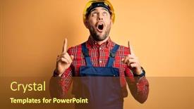  Presentation with safety construction - Cool new theme with young-builder-man-wearing-construction backdrop and a tawny brown colored foreground