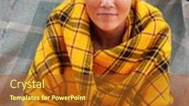  Presentation with kalahari - Beautiful theme featuring young-bushman-girl-from-central backdrop and a tawny brown colored foreground