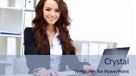  Presentation with busines islamic - Amazing presentation design having young busines woman with notebook backdrop and a light blue colored foreground